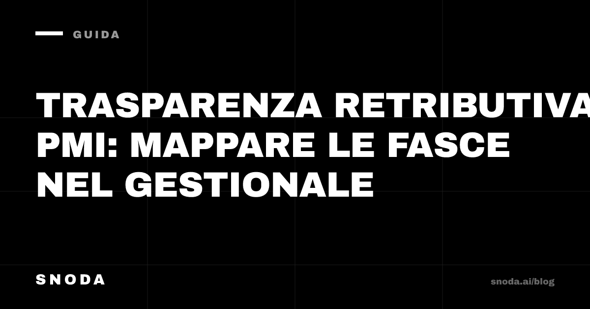 Trasparenza retributiva PMI: mappare le fasce nel gestionale